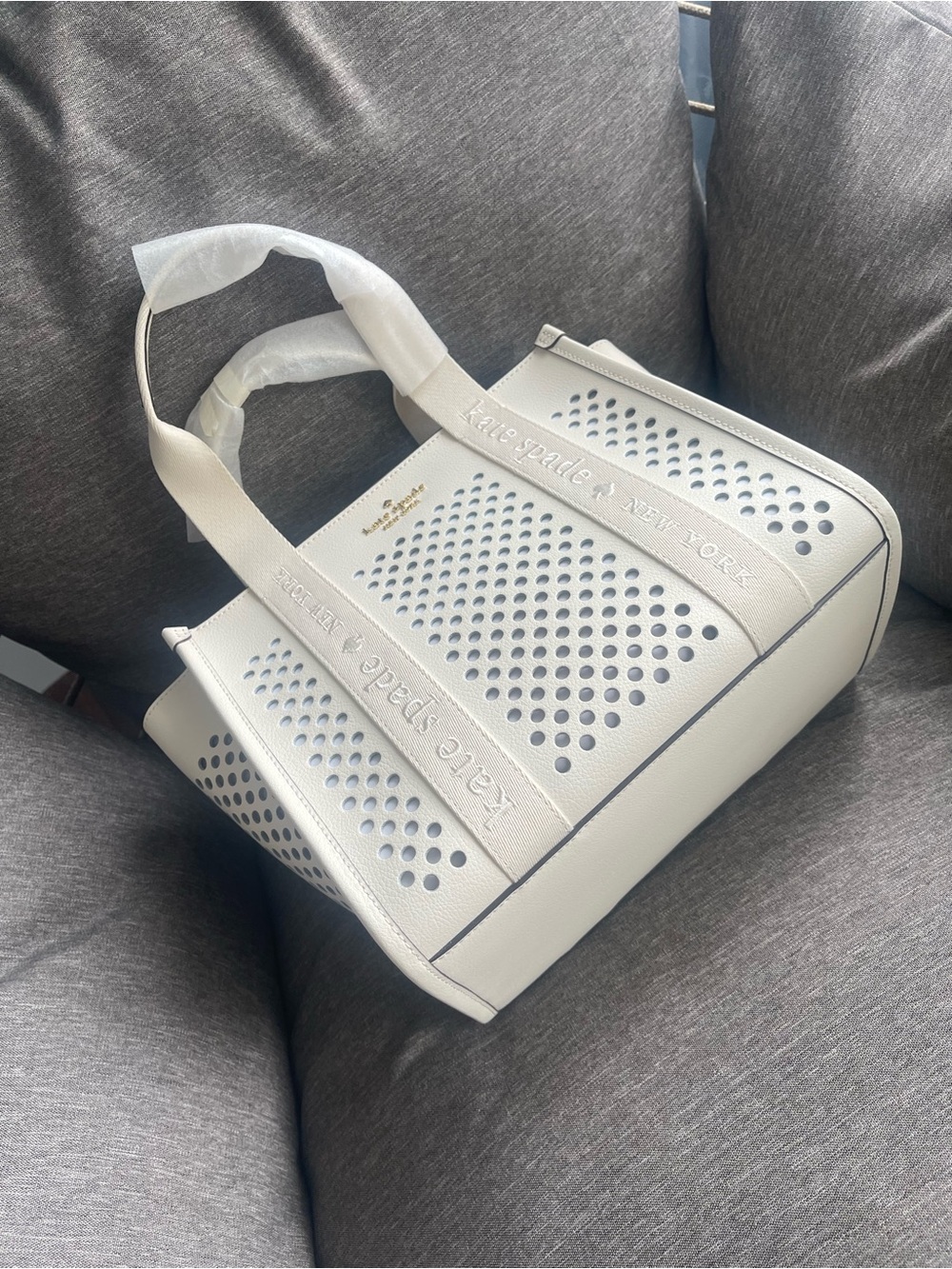 Kip Perforated Leather Small Tote | Kate Spade New York - Picture 5 of 7